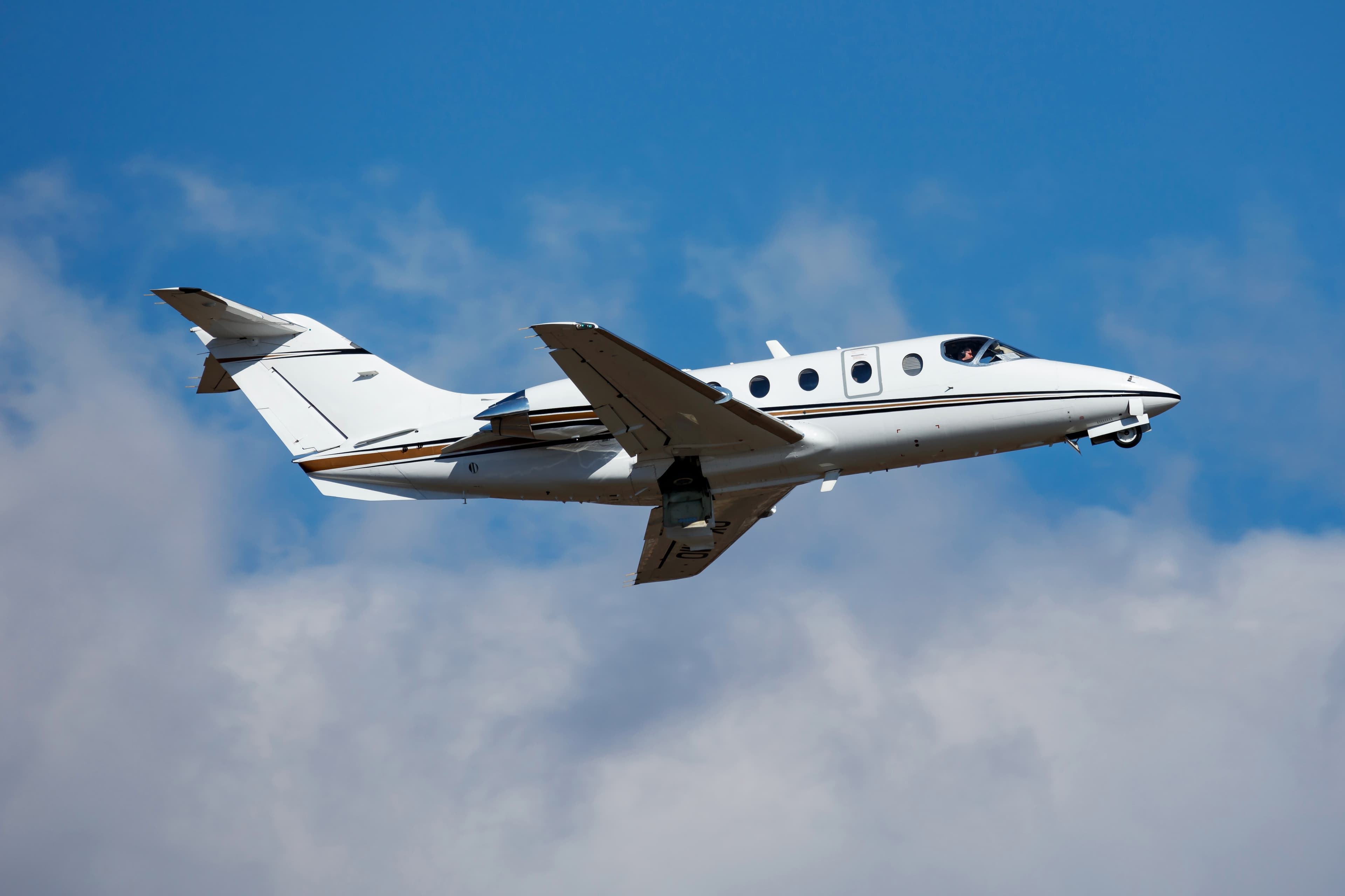 Business jet in flight